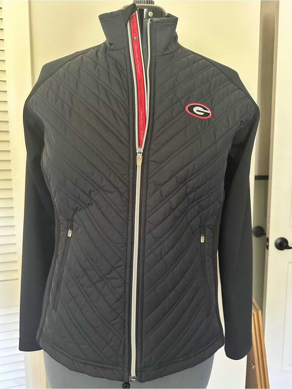 Women’s Black Quilted Jacket with Georgia G Logo